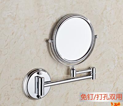 Extendable Magnifying Bathroom Wall Mounted Mirror Mural Light Vanity Makeup Bath Cosmetic Smart Mirrors pf101506: 6inch round bottom