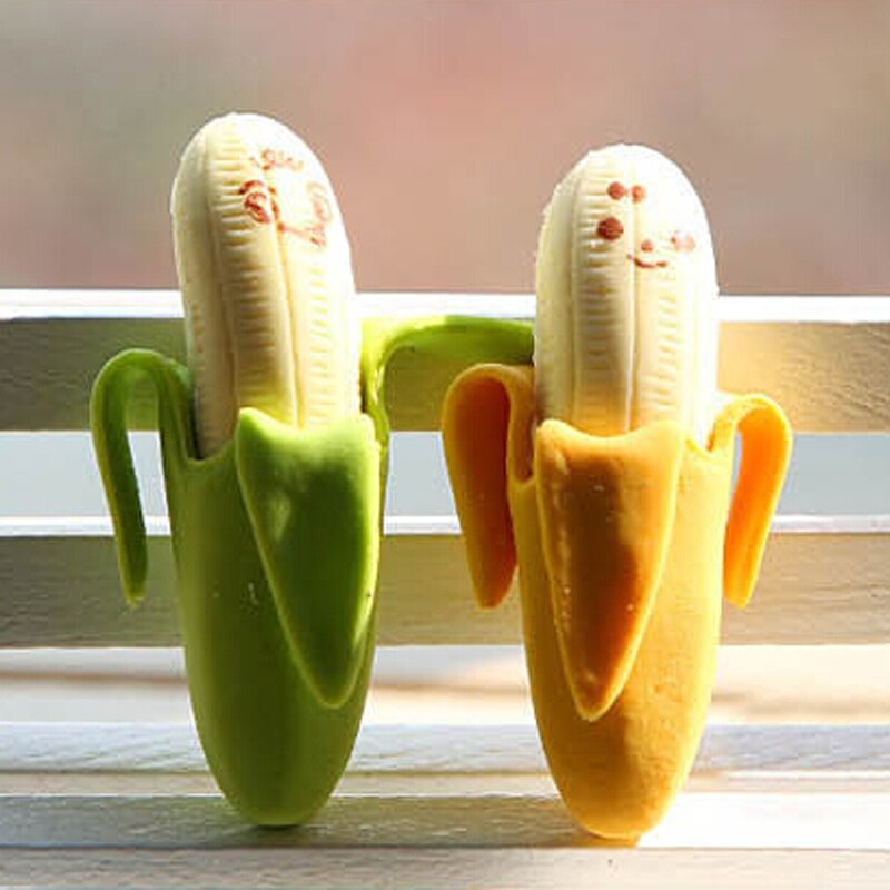 Cartoon Banana Eraser 2 Pcs Lovely Cute Banana Fruit Style Rubber Pencil Eraser Students Stationery School Supplie
