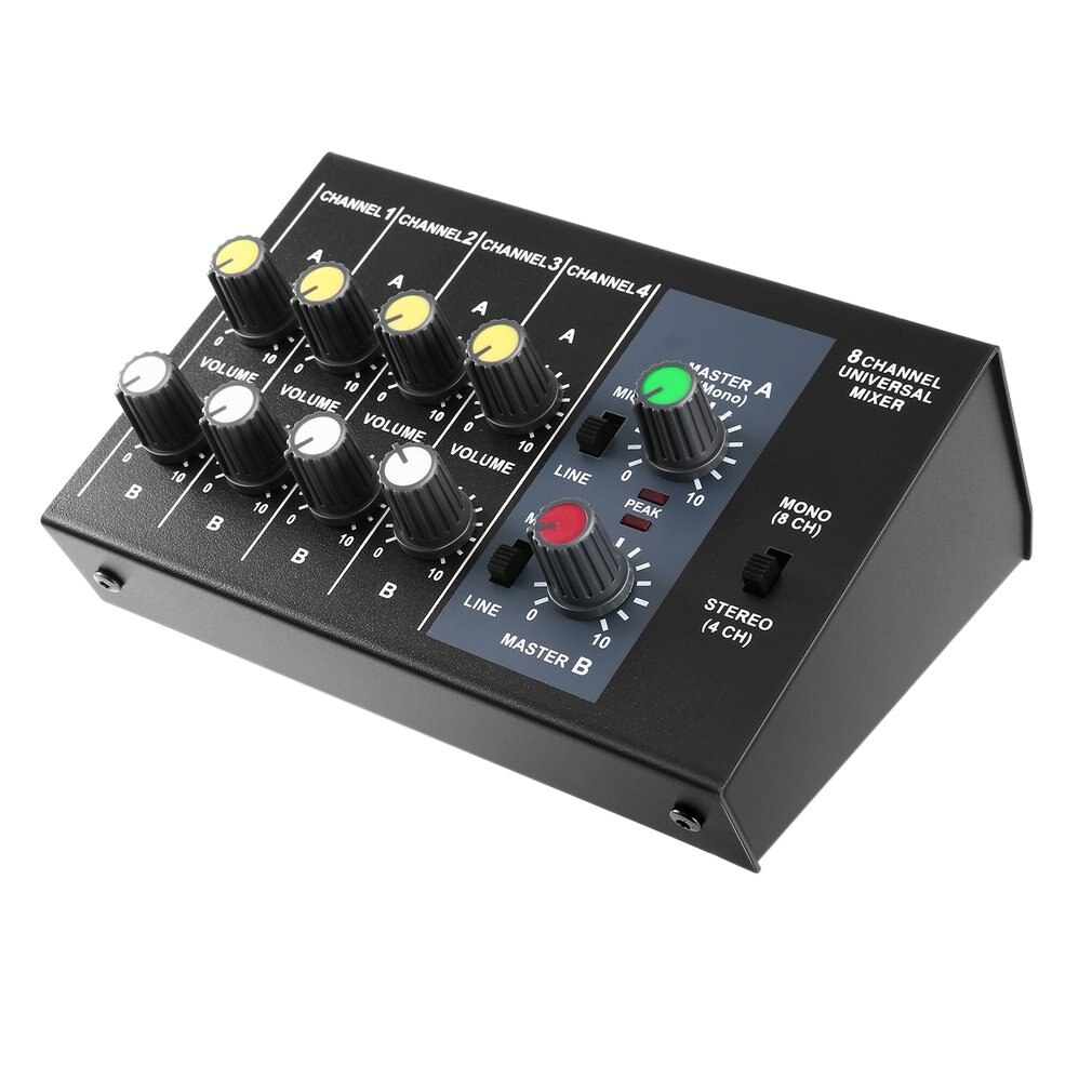 8 Channel Digital Mixing Console Karaoke Universal Mixer Console Mono/Stereo Microphone Mixer Console Adjusting Panel