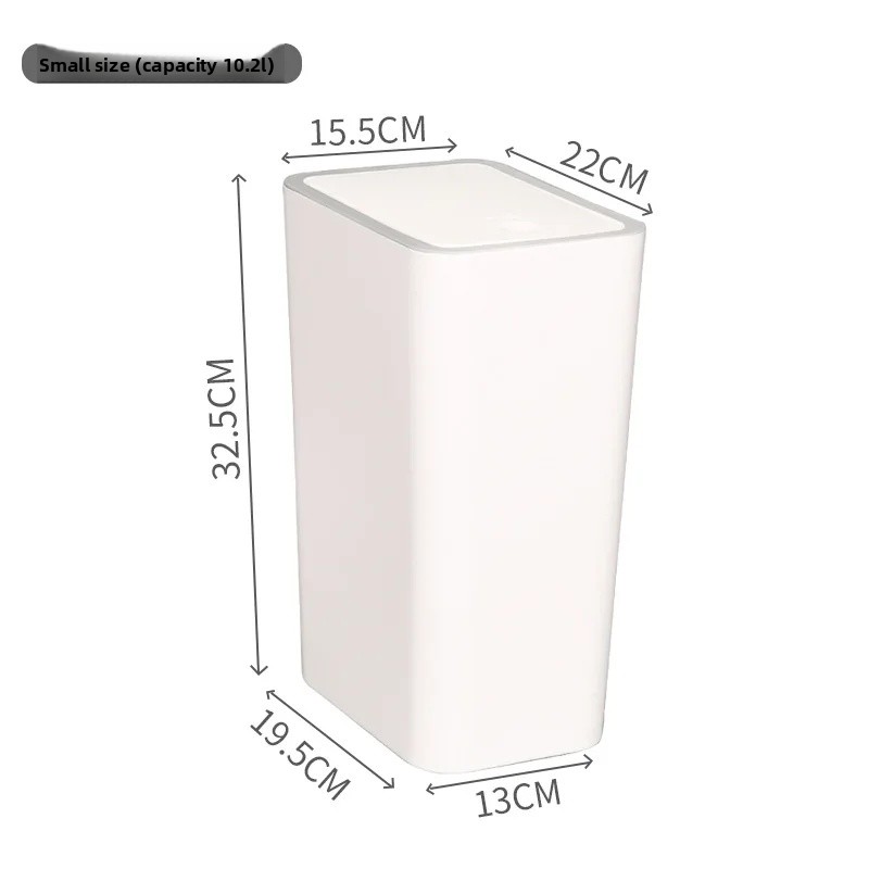 Large Capacity Kitchen Bathroom Trash Can Press Type for Home Use with Lid Toilet Hand Free Garbage Can Living Room: Red / 9L