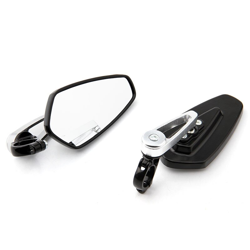 Rétroviseur latéral du guidon pour motos, 7/8 ", 22mm, pour Kawasaki Z125 pro, Z650, Z750, Z800, Z900, Z1000, ER6N, ER6, miroir latéral du guidon: silver