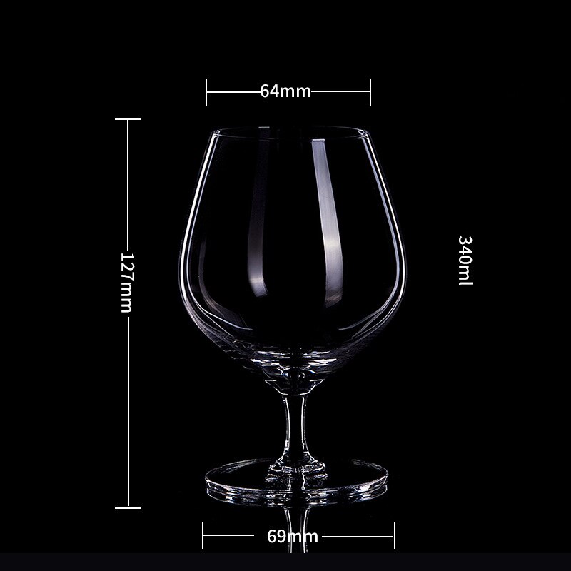 2/4 Pcs Brandy Glasses Clear Drinking Cups Crystal Small Lead-Free Wine Glass for Beer Liquor Wine Brandy Whiskey Bar Home Party: 340ml / 2pcs