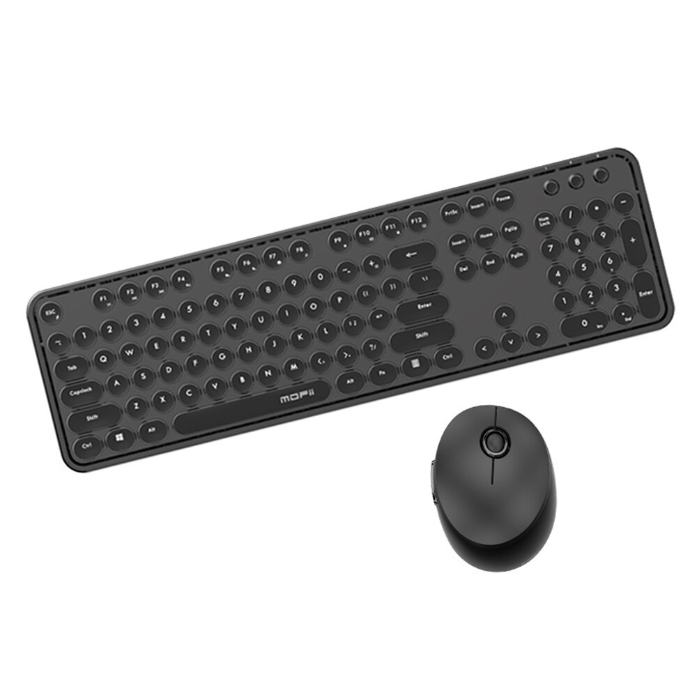 Kit clavier et souris sans fil multicolores 2 en 1, 1600DPI, émetteur-récepteur de signal USB étanche, adapté aux jeux et ordinateurs portables de bureau à domicile: Black
