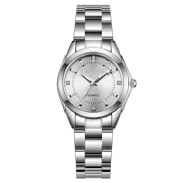 Senhoras vestido relógios pequena face rosa dial à prova dwaterproof água relógio de quartzo analógico feminino com banda de aço inoxidável moda clássico: Silver