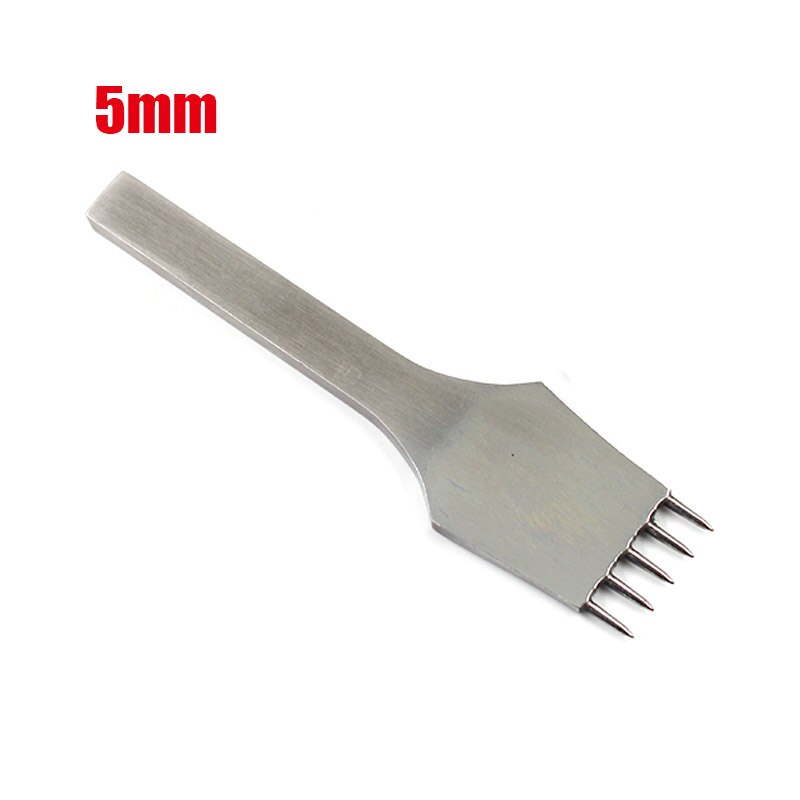 Herramienta de punzonado para manualidades de cuero, punzón, herramienta de costura de cuero, cincel de agujero circular de 3mm / 4mm / 5mm: 5mm 5 teeth