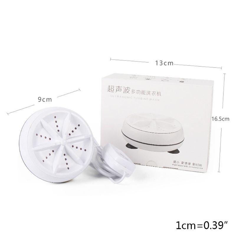 Mini Travel Portable Ultrasonic Turbo Washer USB Charging Personal Laundry Rotating Washing Machine