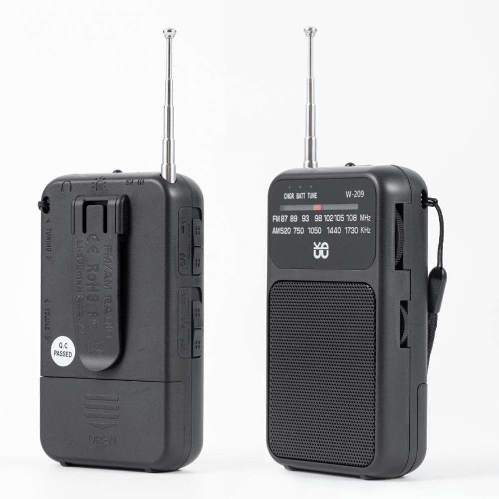 Mini Portable Radio with LED Flashlight Stereo Radio Emergency Portable Audio AM/FM Small Radio