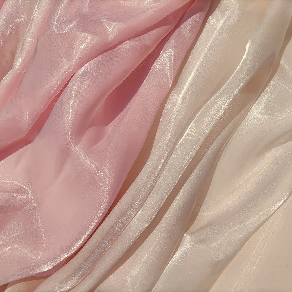 Kolorowa jednokolorowa tkanina z organzy przędzy sukienka Organza suknia ślubna tkanina do szycia Diy 50cm x 150cm