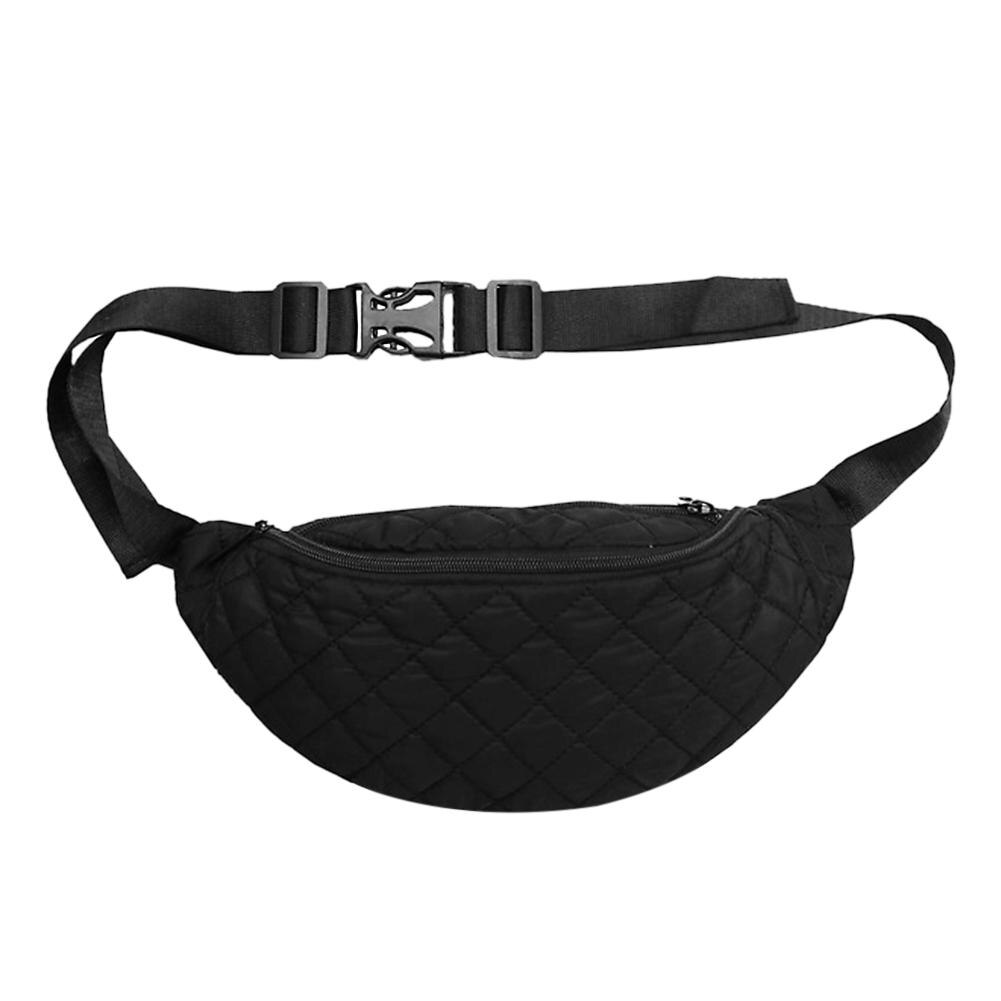 Effen Kleur Rooster Schouder Vrouwen Taille Riem Fanny Packs Nylon Borst Zakken: Default Title