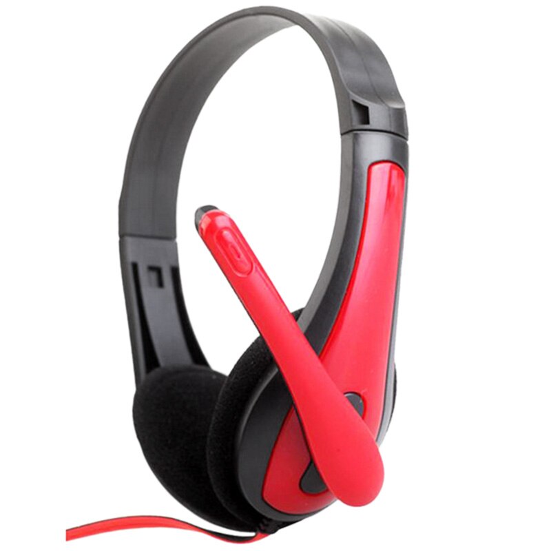 Stereo 3.5mm trådbundna hörlurar spelar spel röstsamtal med mikrofonjusterbara headset fonos för dator bärbar dator spel: Default Title