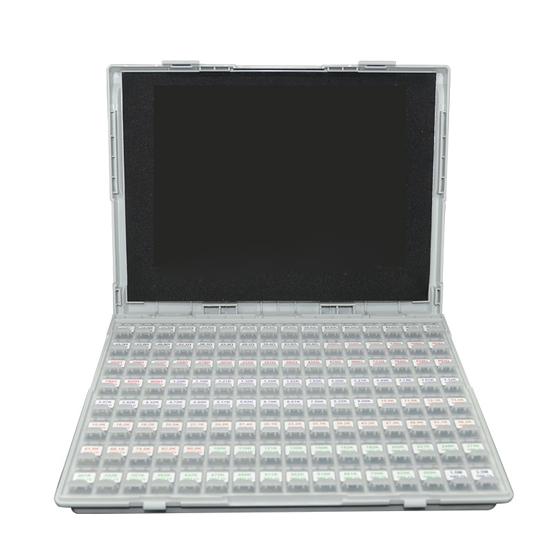 27.9x21.5x4.2cm SMT Resistor Capacitor Electronics Storage Box Component Sample box Organizers Storage box 128 Grid Components