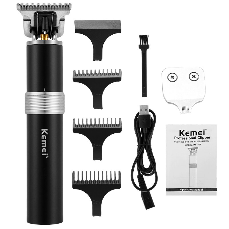 2 in 1 Hair Clipper Bart Nase Trimmer männer Barber USB Aufladbare Klinge 0mm Kahlen Haar Schneiden maschine: Black-No Box