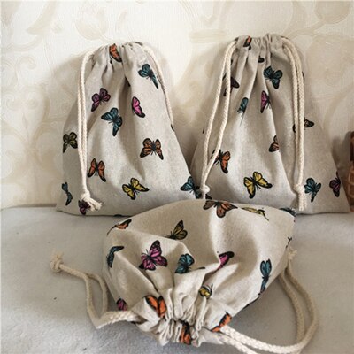 Yile katoenen linnen trekkoord multifunctionele organizer tas feesttas geïllustreerde engelse krant  n8502-2: M 2420cm