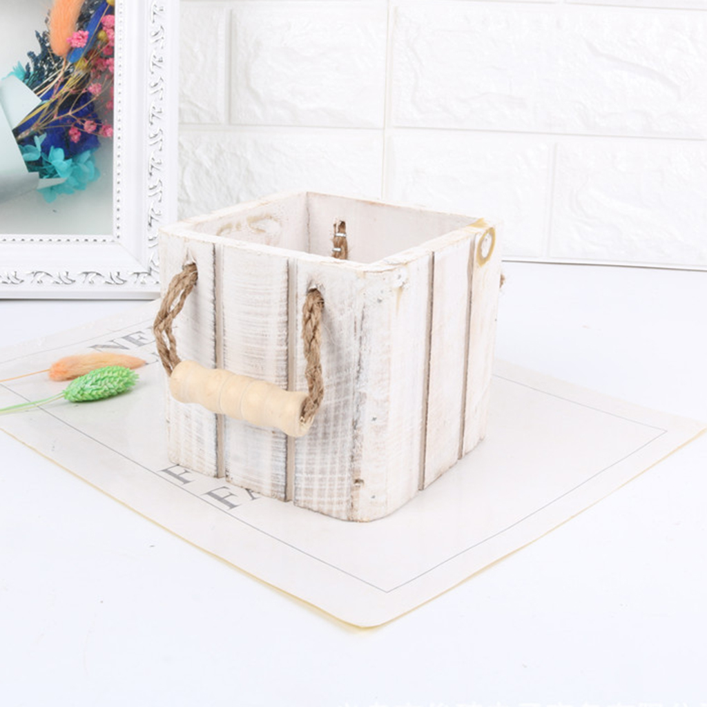 Vintage retro træ tønde planter vintage blomsterpotter, rustik plante tønde
