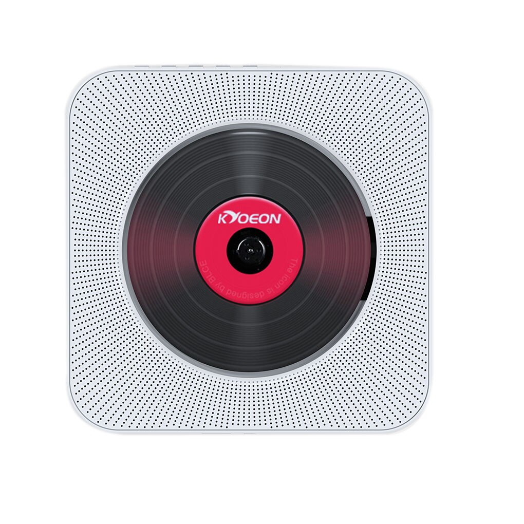 Vægmonteret bluetooth cd-afspiller trådløs hifi pull switch højttaler lydkasse fjernbetjeningssæt: Hvid