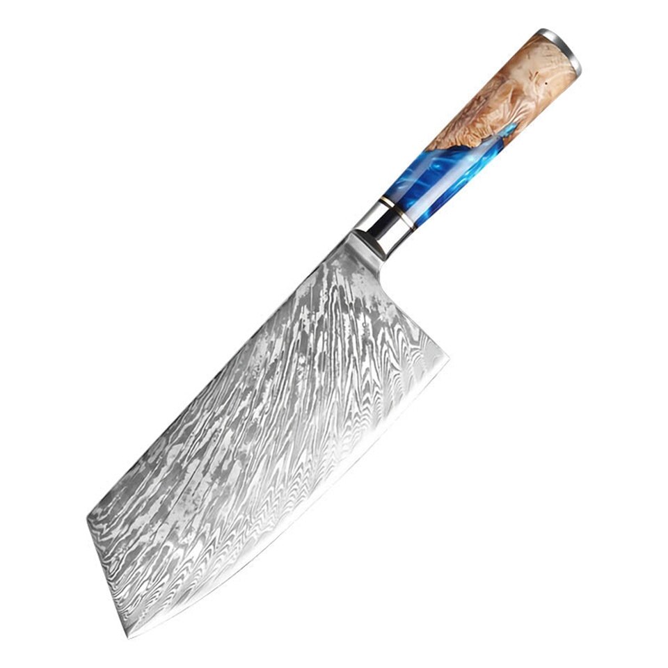 Kitchen Knives Set Chef Knife Damascus Steel High Carbon 9cr18 Cooking Set Forged Meat Cleaver Slicing Boning: Model C