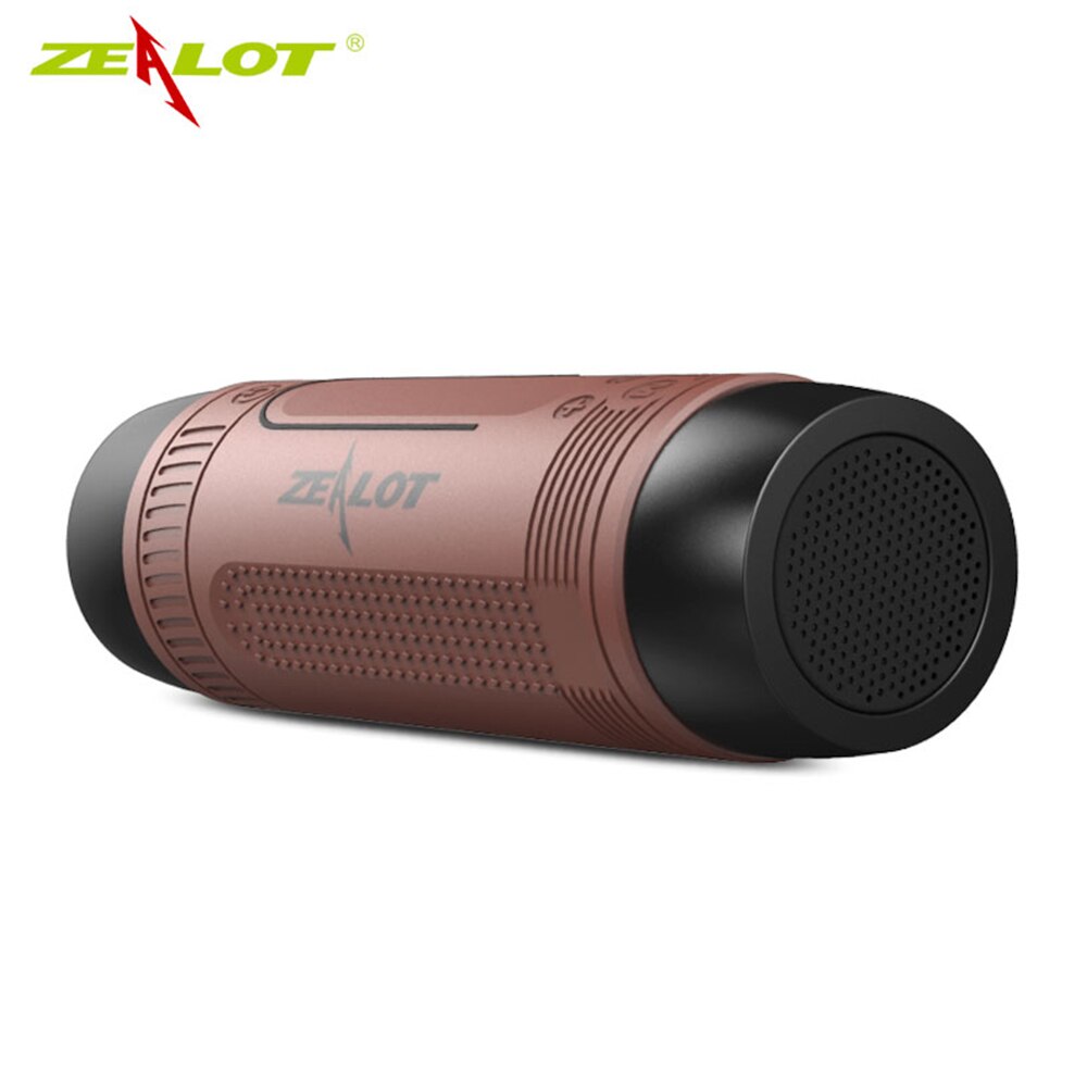 Ijveraar S1 Portable Bluetooth Speaker Draadloze Fiets Speaker Fm Radio Outdoor Waterdichte Boombox Ondersteuning Tf Card, Aux, Zaklamp: Brown