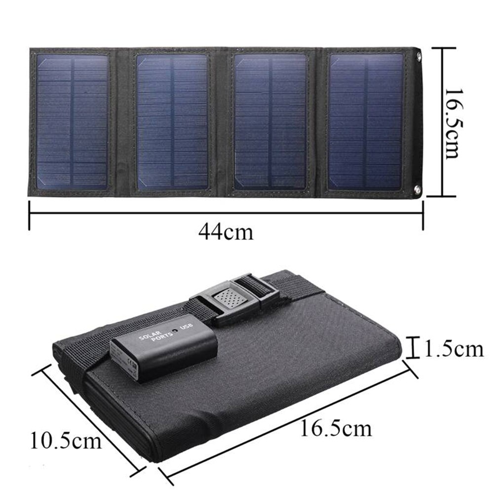 Sammenleggbar 20w usb solcellepanel bærbar sammenleggbar vanntett solcelle lader mobil strøm batterilader utendørsutstyr