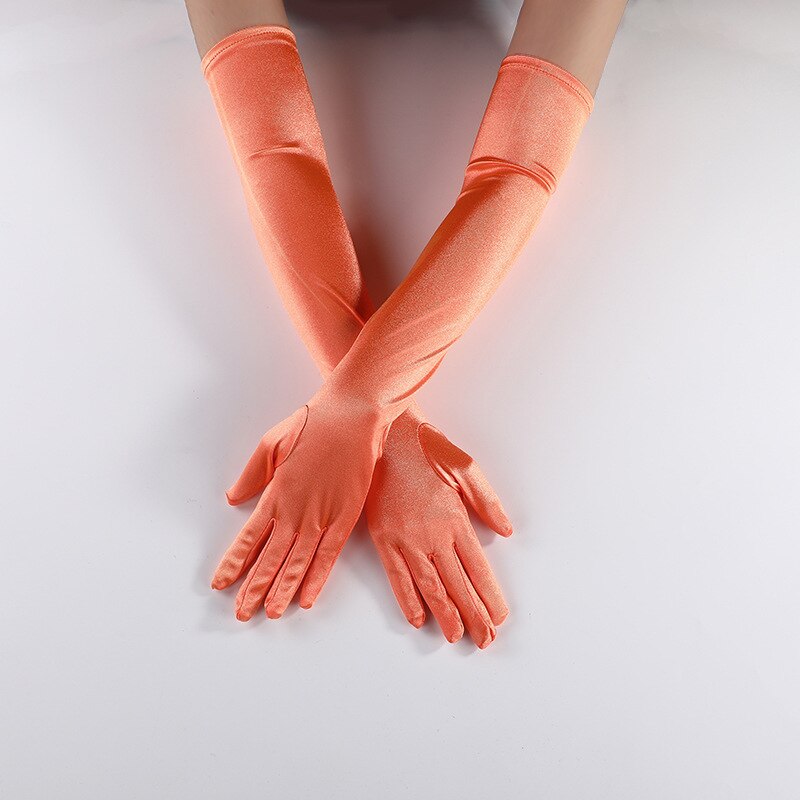 Korte satijnen handschoenen zwart - Burlesque online
