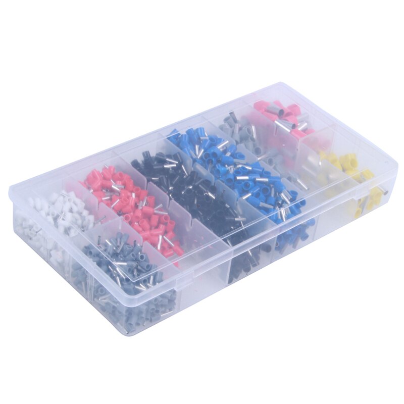 Kinstecks Crimper Tang Set 0.25-10mm²/AWG23-10 Zelf Verstelbare Rateldraad Krimpgereedschap met 1200 STKS Draadhulzen Kit Crimp Connectors voor DIY Elektrische Motorfiets Voertuig Boot