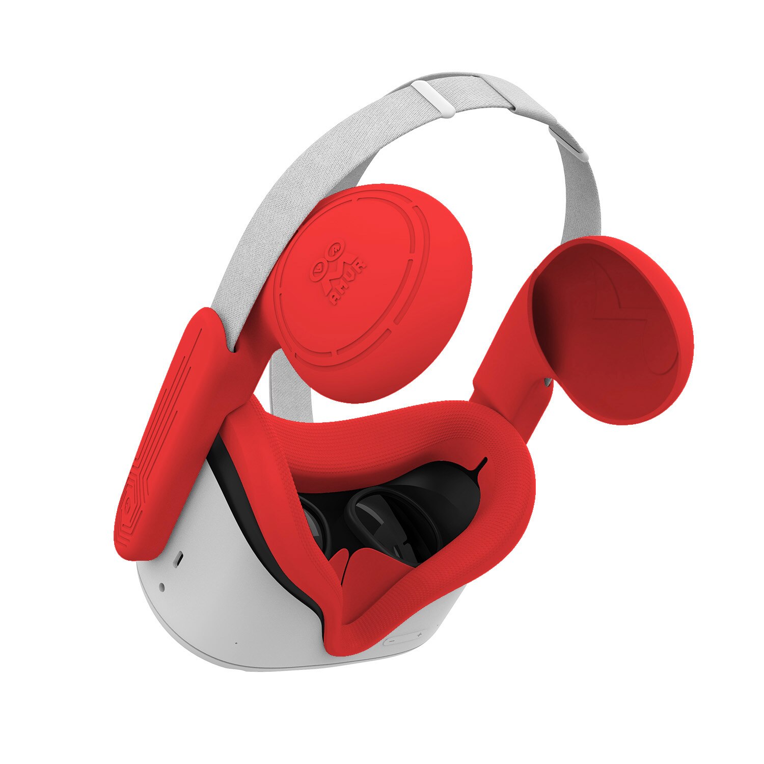 Siliconen Oorwarmers Voor Oculus Quest 2 Eye Mask Cover Vr Headset Verbeterde Headset Geluid Gezicht Pad Kussen Voor oculus Quest 2: red