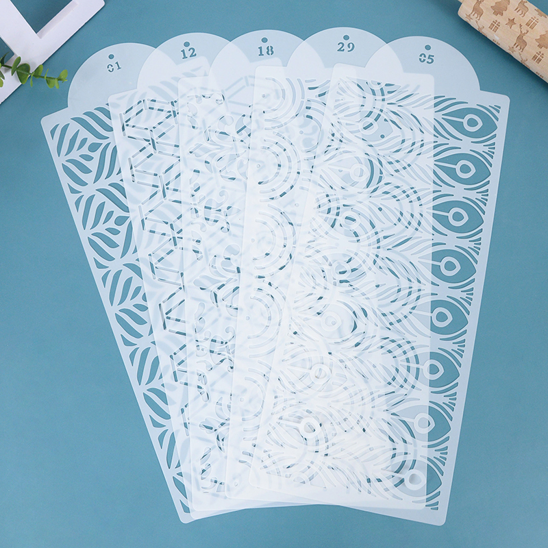 Fondant Cake Mesh Stamps Stencils Embossing for Decorating Tool Plastic Spray Mold Wedding Cookies Chocolate Drawing Painting