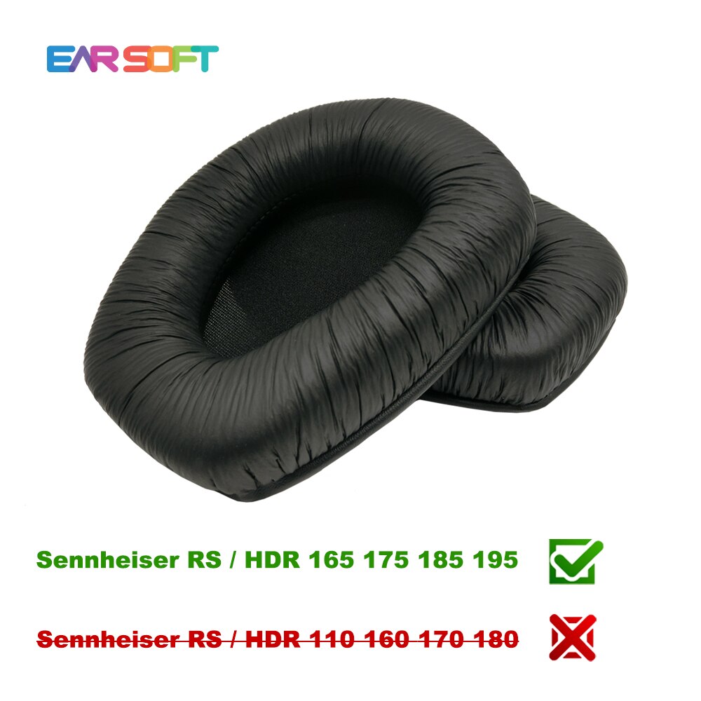 Earsoft udskiftningspuder til sennheiser rs hdr 165 175 185 195 110 160 170 180 hovedtelefoner pude ørepuder headset cover: Læder -1