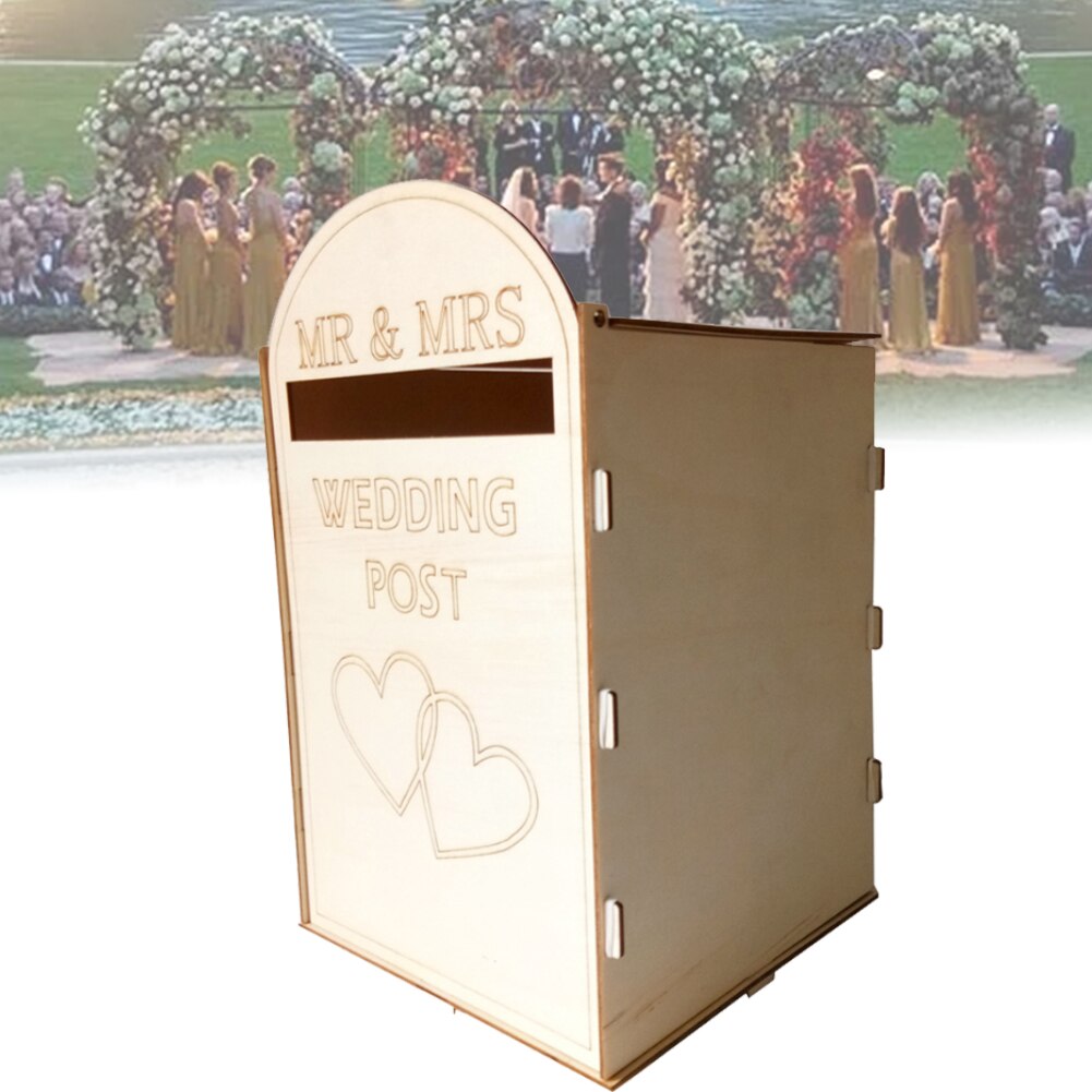DIY Party Supplies Guest Wooden Wedding Post Box Card Holder Wall Mailbox Decoration Rustic Favor Retro Craft