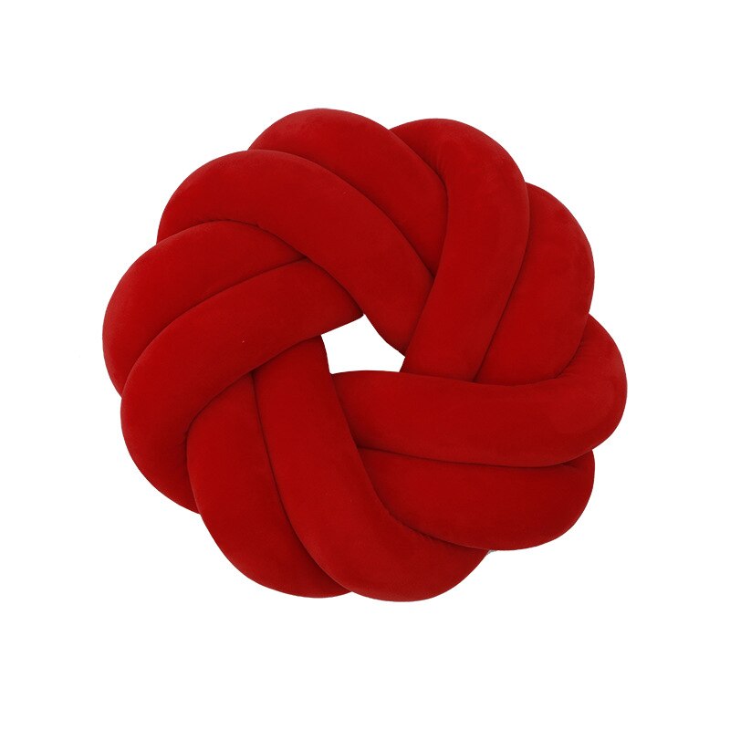 Almohada con nudos para decoración del hogar, cojín trasero hecho a mano de 30CM, suave, de felpa, para sofá y cama: 3