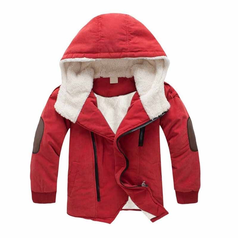 Chaqueta de terciopelo con capucha para niños, abrigo grueso de algodón, prendas de vestir de invierno, de Navidad, 2-10 años