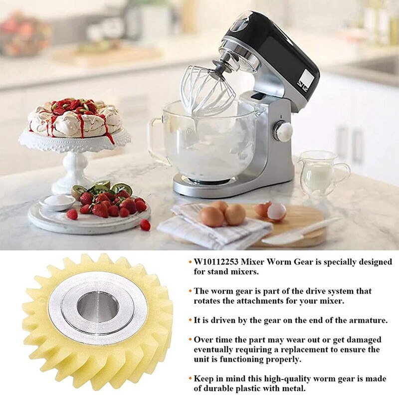 6Pcs W10112253 Mixer Worm Gear Replacement Part Exact Fit for KitchenAid Mixers Whirlpool & KitchenAid Mixers