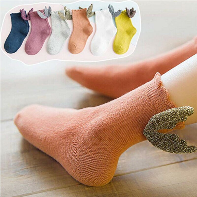 Baby Santa Socks Kids' Cute Angel Socks Soft Cotton Blends Casual Crew Sock with Wings