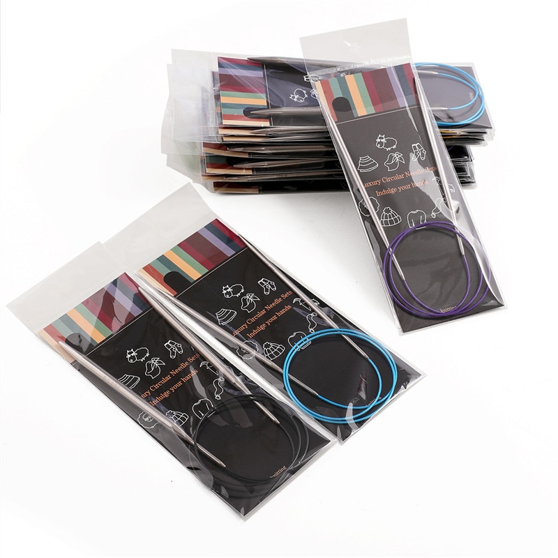 KOKNIT Rvs Breinaalden 14 stks 40-120 CM 2.25-10.0mm Ronde Dubbele Punt Breinaalden Haken DIY Weave Gereedschap