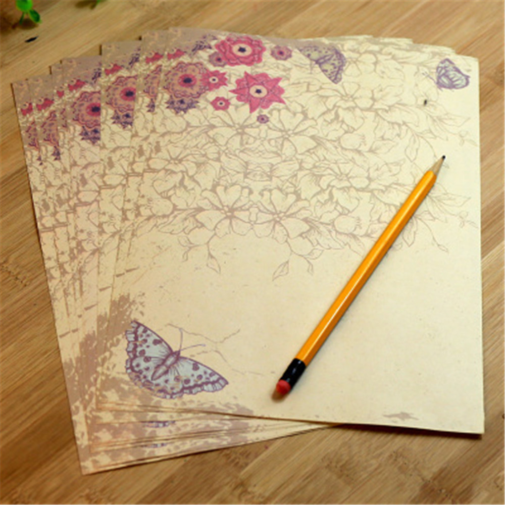 10pcs Cute Retro Office Message Writing Paper Letter European Country Style Letter Paper School Stationery Supplies: c