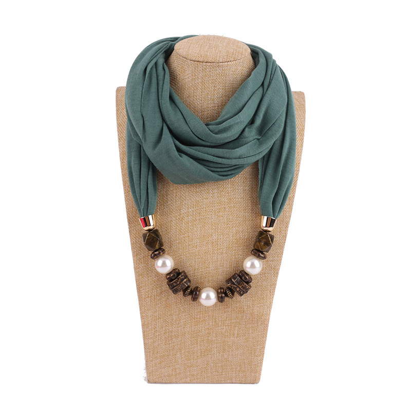 LaMaxPa Neue Frauen Solide Schmuck Anhänger Chiffon Schal Perle Schals und wickelt Weichen Weiblichen Zubehör: 10