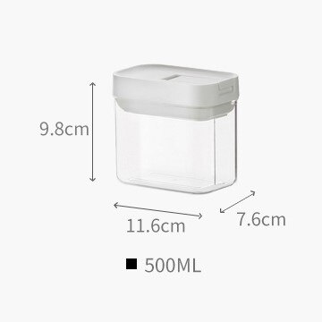 Food Storage Container 500/800/1300/1800ML Multigrain Storage Jar Sealed Grain Storage Box Plastic Dried Fruit Storage Cans: 500ML