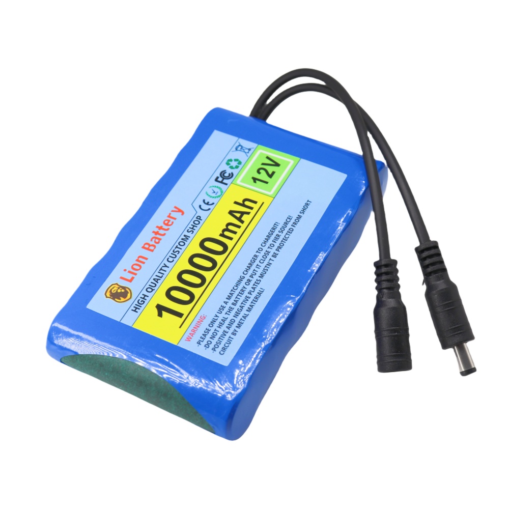 Original Portable Super 12V 10000mAh Battery Rechargeable Lithium Ion Battery Pack Capacity DC 12.6v 10Ah CCTV Cam Monitor