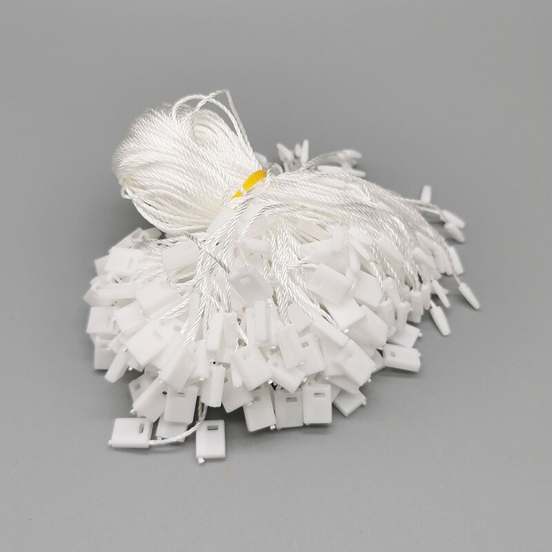 1000pcs Polyester Tag White Beige Black Hang Tag Rope Plastic String Snap Lock Pin Loop Tie Fasteners DIY Clothing Labels: B-6