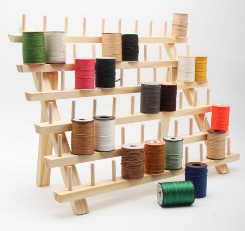60-Spool Thread Rack Sewing Embroidery Organizer Natural Wood for Sewing, Quilting, Embroidery, Hair-braiding, Hanging Jewelry
