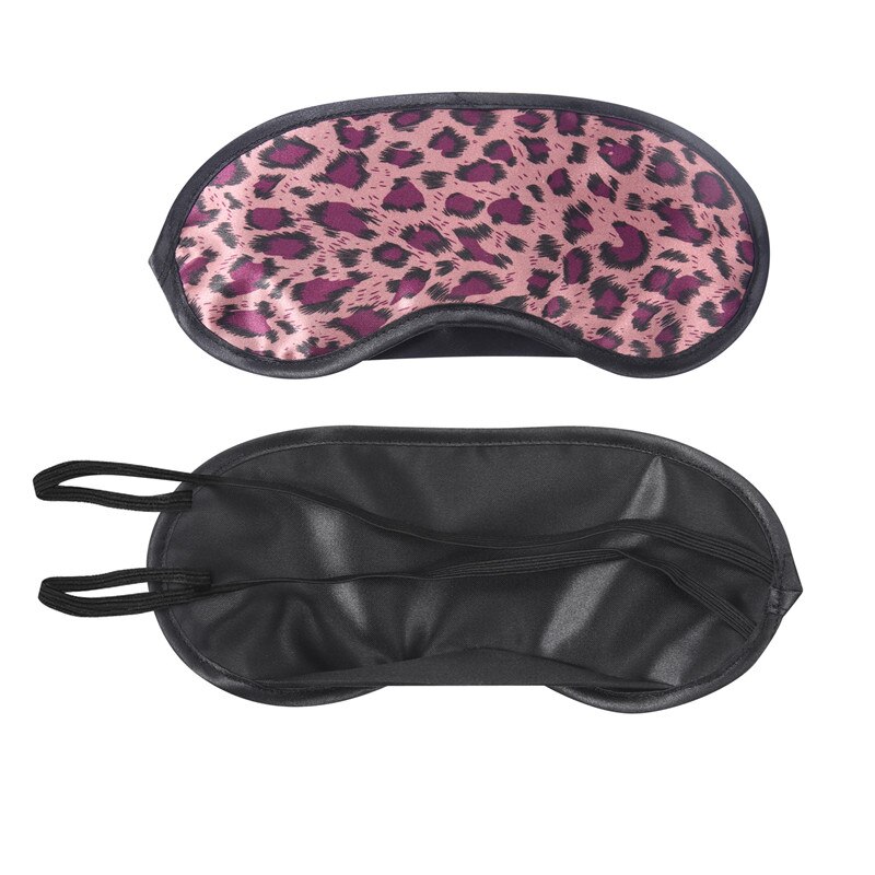 Dacron-mascarilla de dormir suave y cómoda, máscara para dormir, leopardo, cebra, estilo, para el trabajo, estudio, viajes en casa, funda para los ojos portátil: Purple Leopard