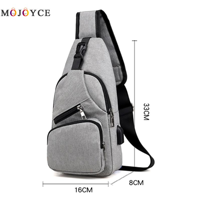 Sac de voyage en toile multifonction pour homme, sacoche de poitrine, chargeur USB, à bandoulière, sac à main pour téléphone