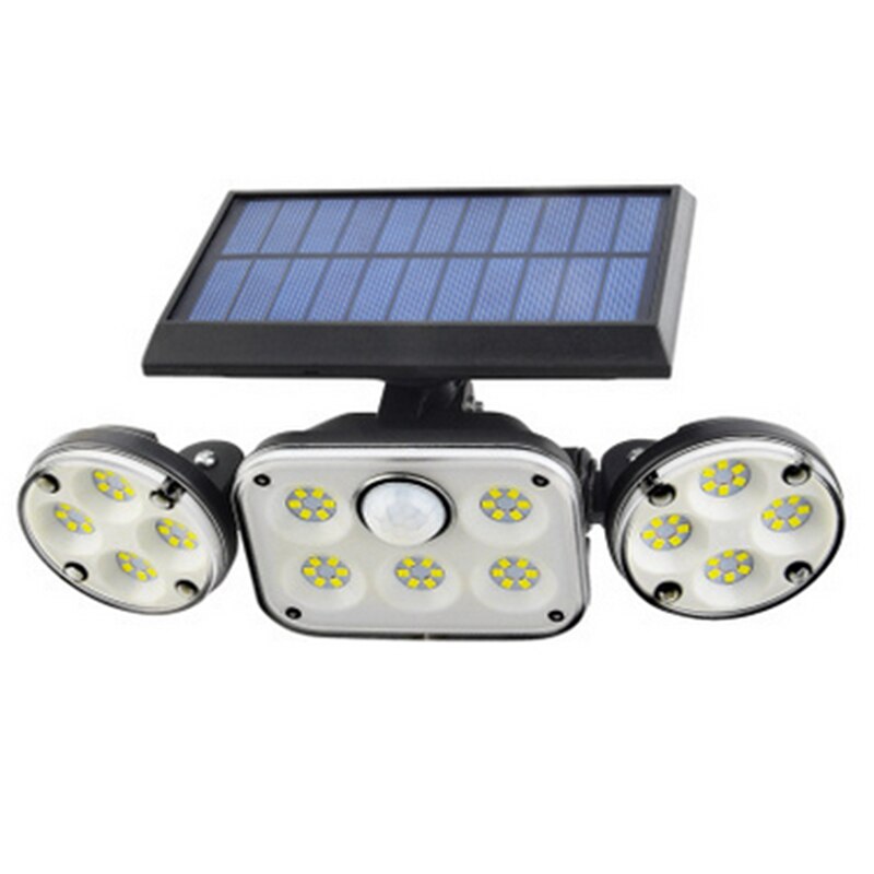 Solar buitenlamp met 74 leds, wandlamp met pir-bewegingssensor, tuinlamp op zonne-energie, waterdicht, energiebesparend, straatverlichting: 78 led
