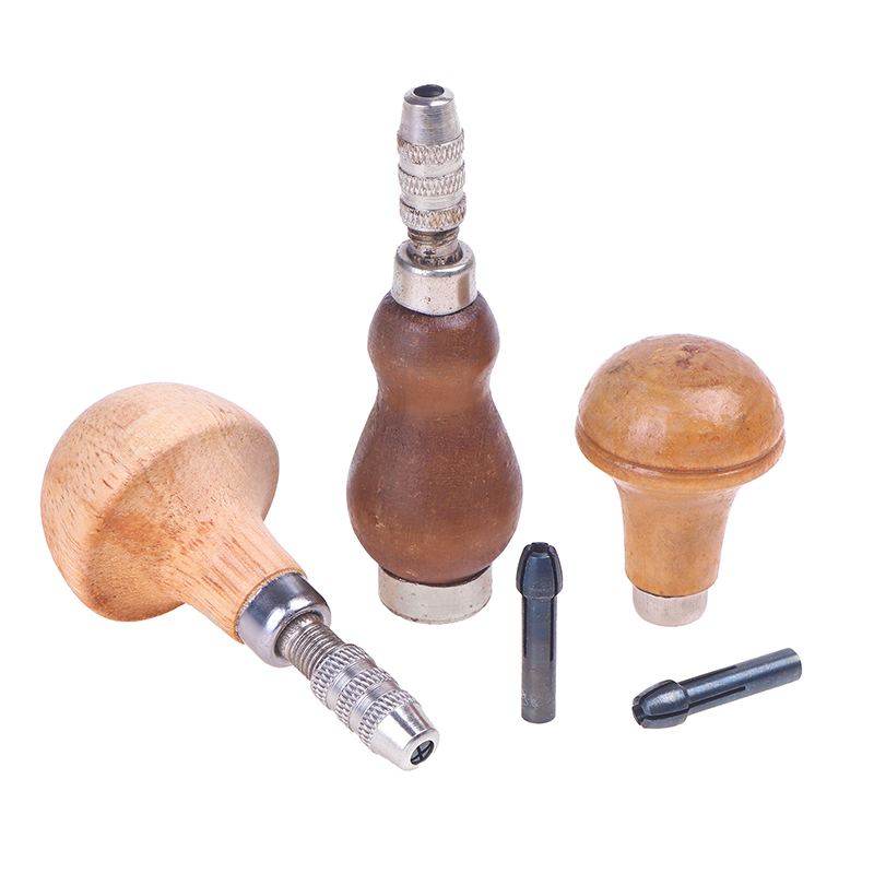 Herramientas de joyería hechas a mano, Kit de herramientas de taladro de envoltura de alambre de torsión, mango de madera con 2 mandril, tornillo de banco de joyería, práctico