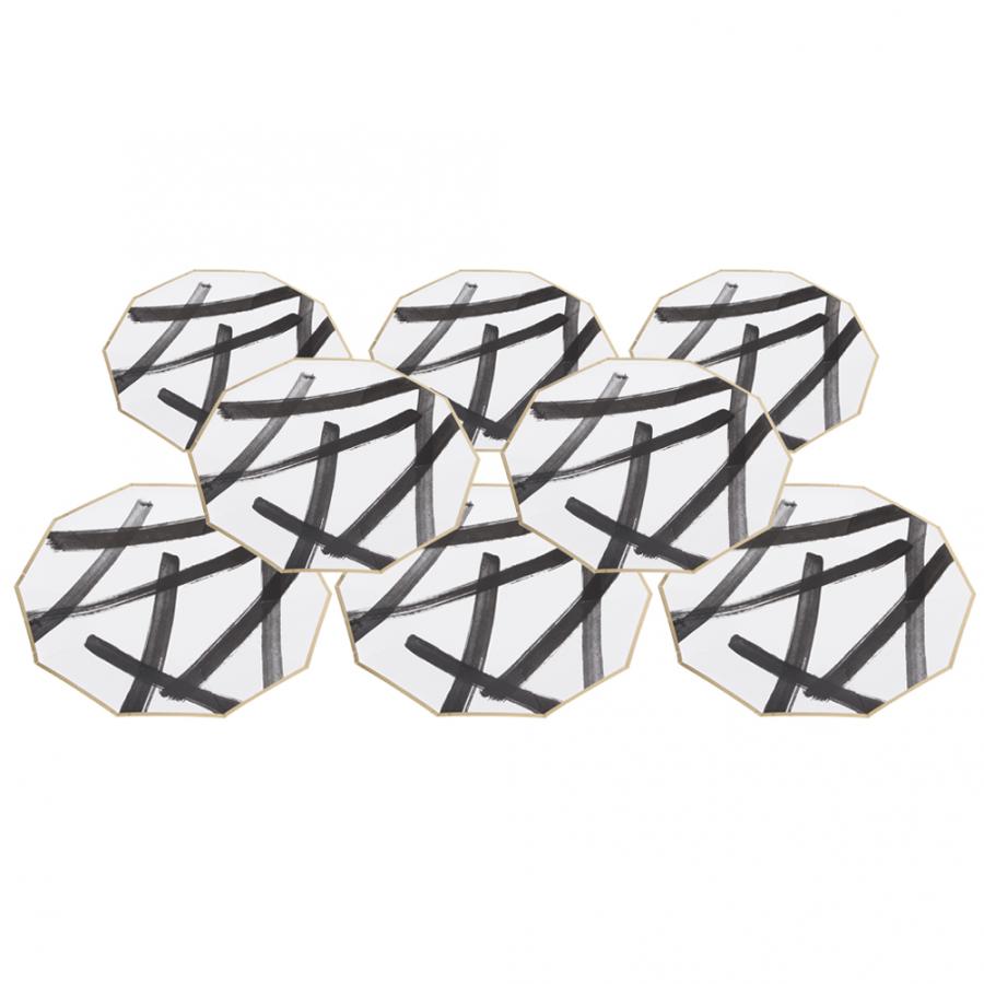 Disposable Plates 8Pcs 23cm Disposable Paper Plate Tableware for Cake Afternoon Tea Party BBQ