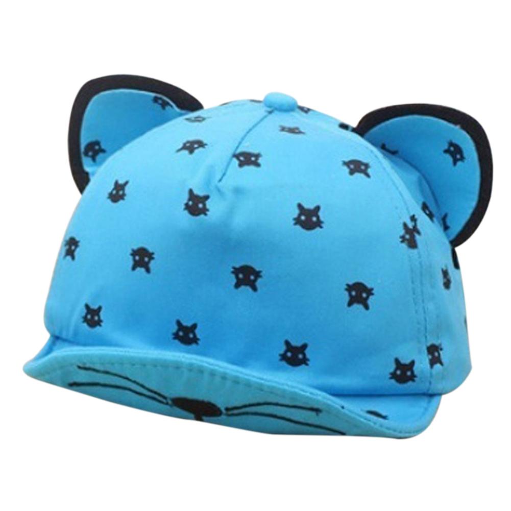 Sales! Unisex Meisjes Jongens Outdoor Cartoon Kat Oor Baseball Cap Kinderen Zonnehoed