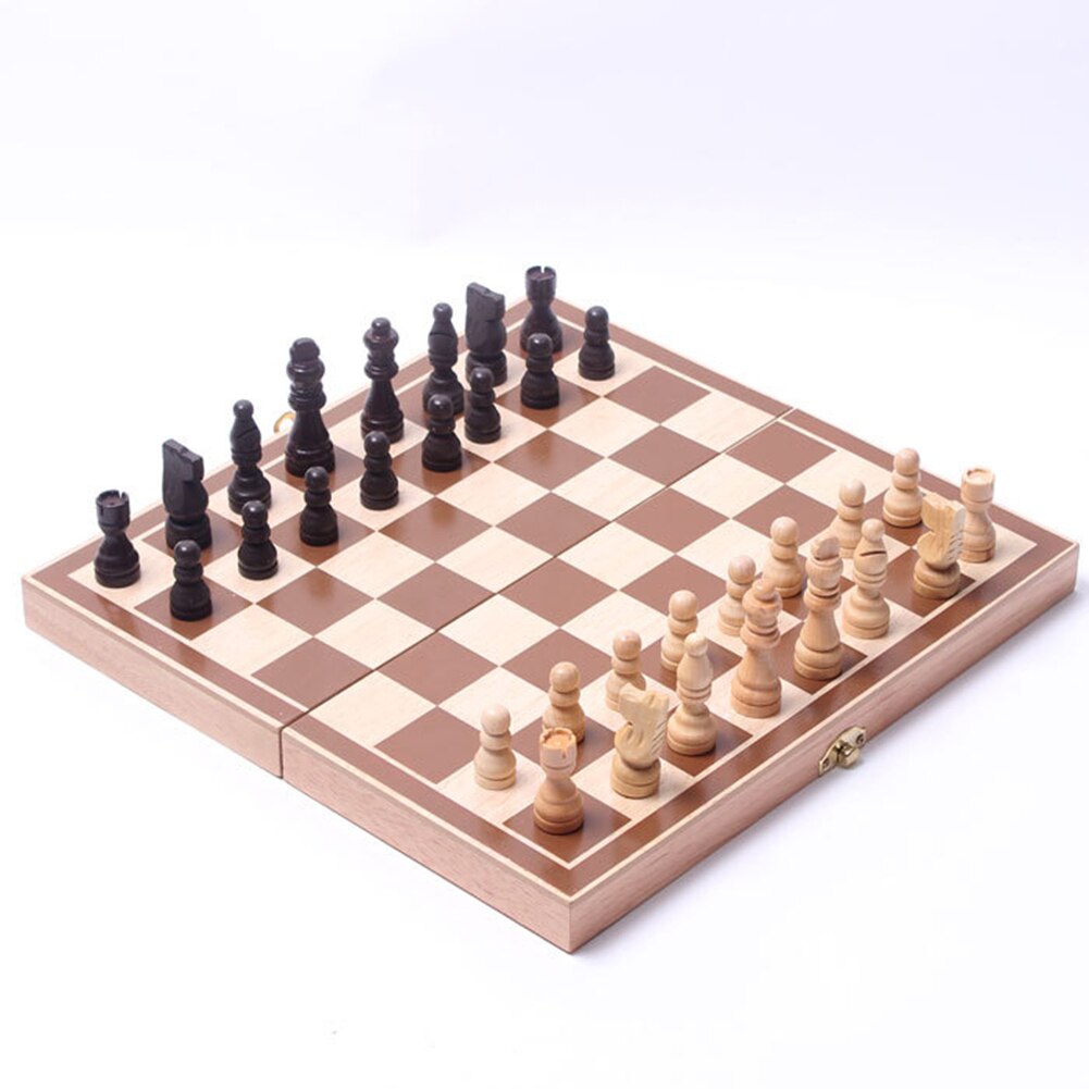 Wooden Folding 30x30 Chess Set Puzzle Board Game