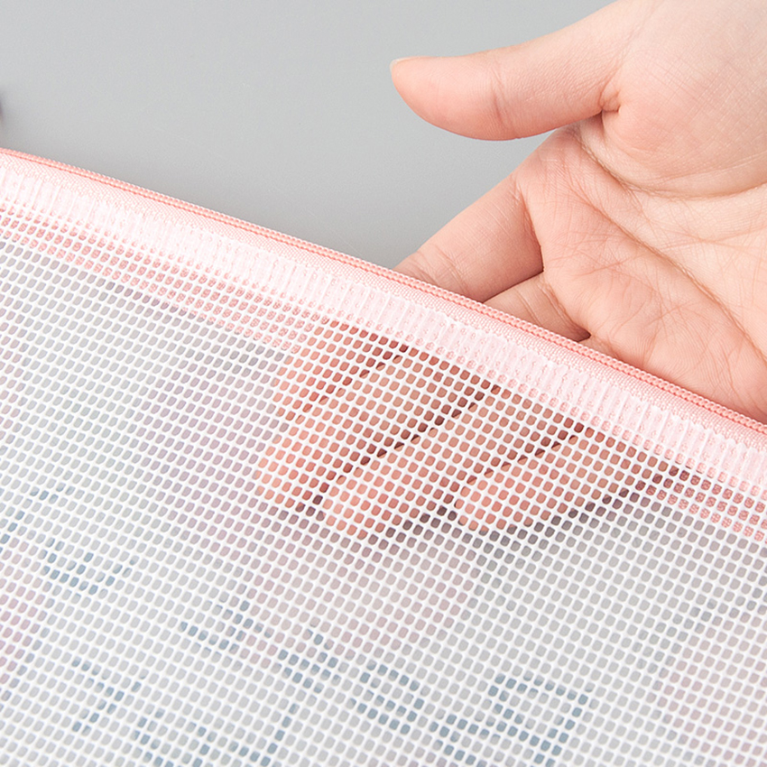 A4/A5/B6/Mini Cute Transparent File Bag Zipper Paper File Folder Book Pencil Pen Case Bag Large Capacity Stationery Storage Bag