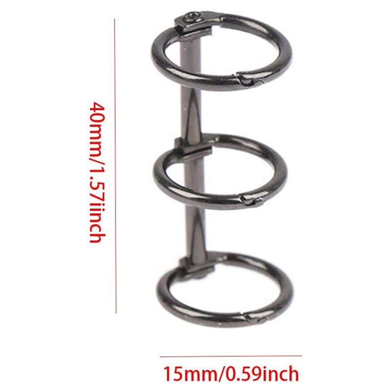 12 Pcs 3 Ring Book Rings Leaf Binders Office Book Rings Snap Split Hinged 20mm Inner Diameter Book Ring