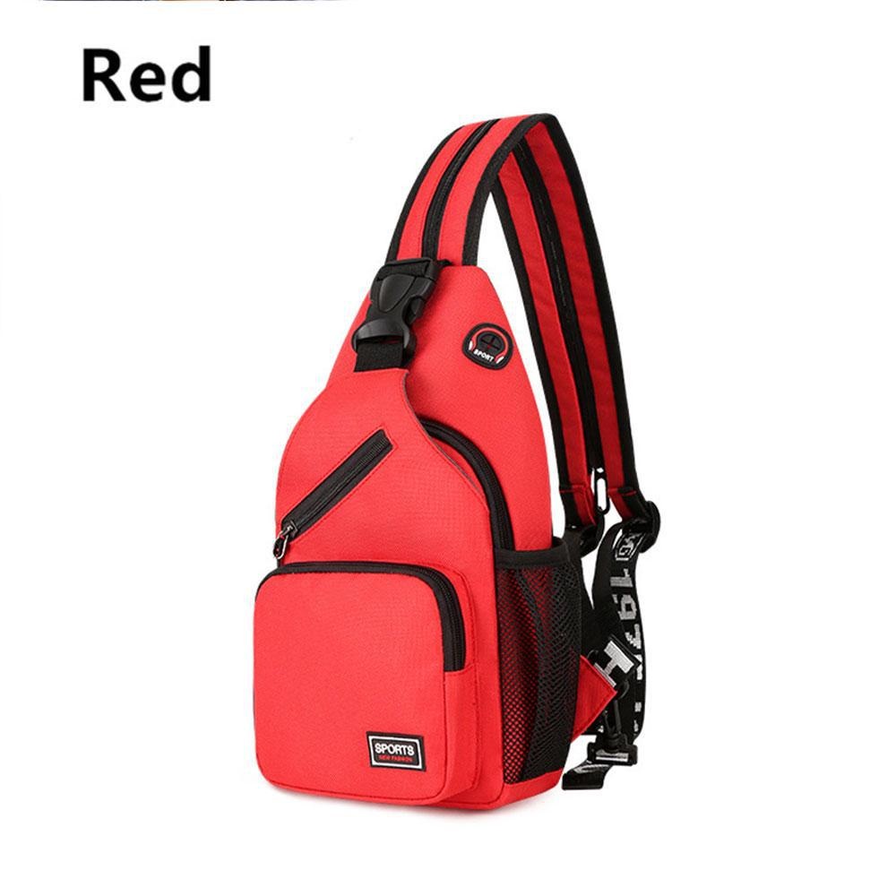 KISMIS 1PC Men Women Chest Bag Shoulder Bag Cross Bag Oxford Cloth Sport Bag Outdoor: Red
