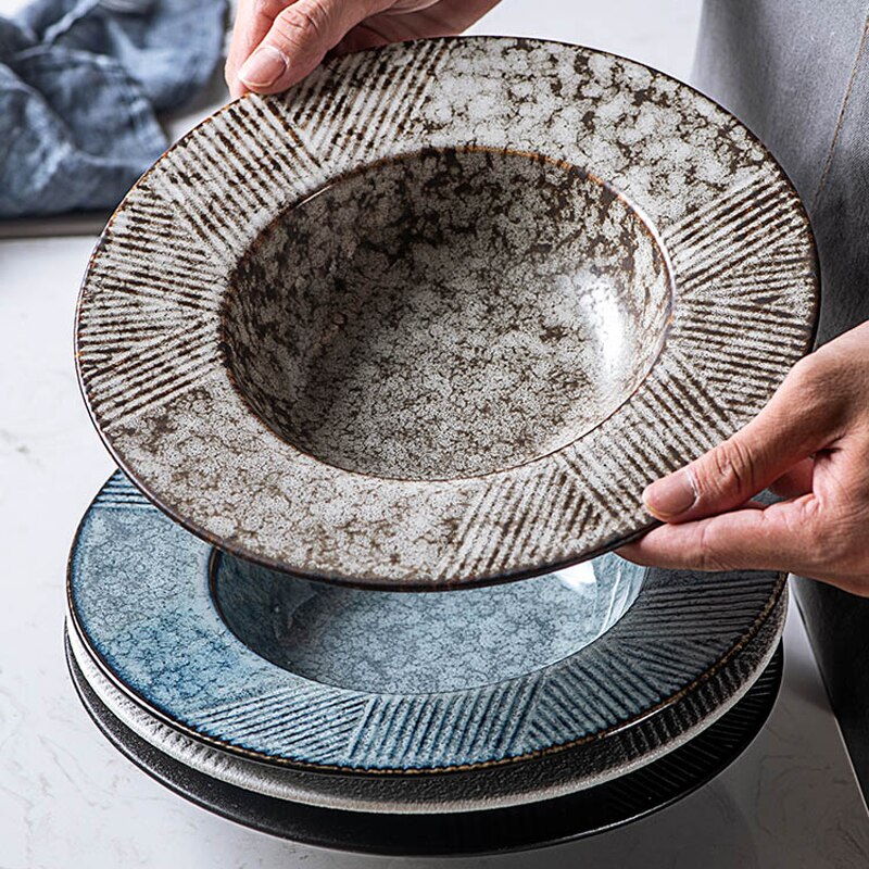 CHANSHOVA 10 cal ceramiczny kreatywny 450ml miska na makaron salaterka gruba zupa płyta osobowość chińska porcelana G327
